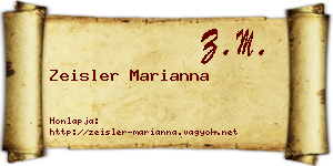 Zeisler Marianna névjegykártya